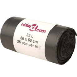VIDAXL - Sacs poubelles 250 pcs noir 35 l