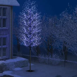 VIDAXL - Sapin de noël 2000 led bleu cerisier en fleurs 500 cm