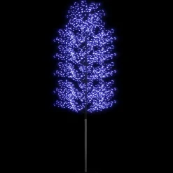 VIDAXL - Sapin de noël 2000 led bleu cerisier en fleurs 500 cm