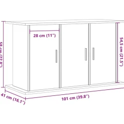 VIDAXL - Support d'aquarium chêne noir 101x41x58 cm bois d'ingénierie