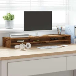 VIDAXL - Support de moniteur vieux bois 100x24x13 cm bois d'ingénierie