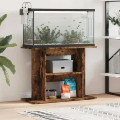 VIDAXL - Support pour aquarium chêne fumé 80x35x60 cm bois d ingénierie