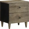 VIDAXL - Table de chevet gris clair 40x33x46 cm bois de manguier solide