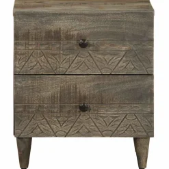 VIDAXL - Table de chevet gris clair 40x33x46 cm bois de manguier solide