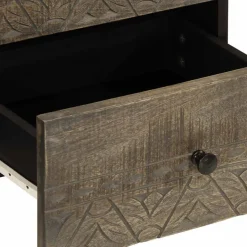 VIDAXL - Table de chevet gris clair 40x33x46 cm bois de manguier solide