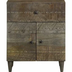 VIDAXL - Table de chevet gris clair 50x33x60 cm bois de manguier massif