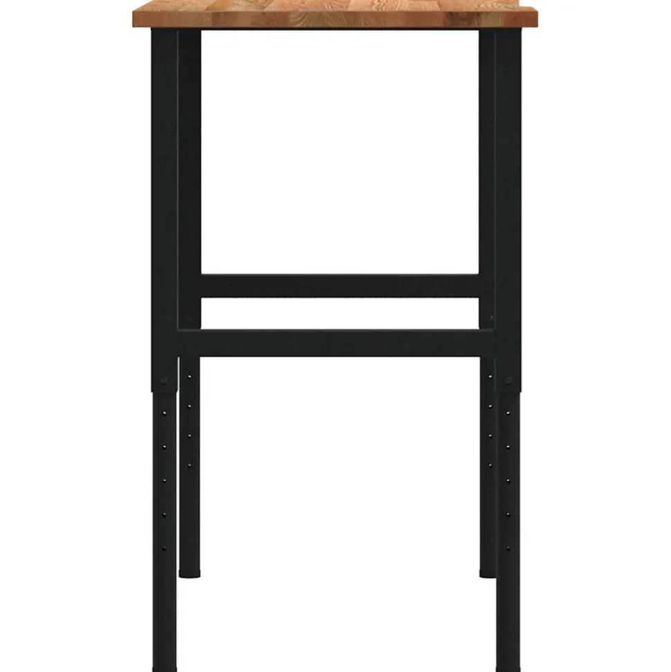 VIDAXL - Établi marron clair 100x60x(71,5-98) cm bois de chêne massif