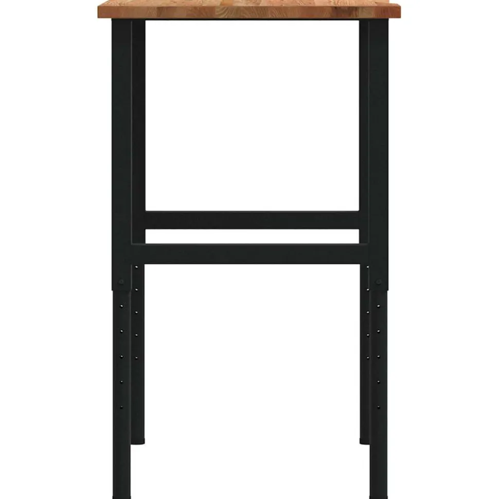 VIDAXL - Établi marron clair 80x60x(71,5-98) cm bois de chêne massif