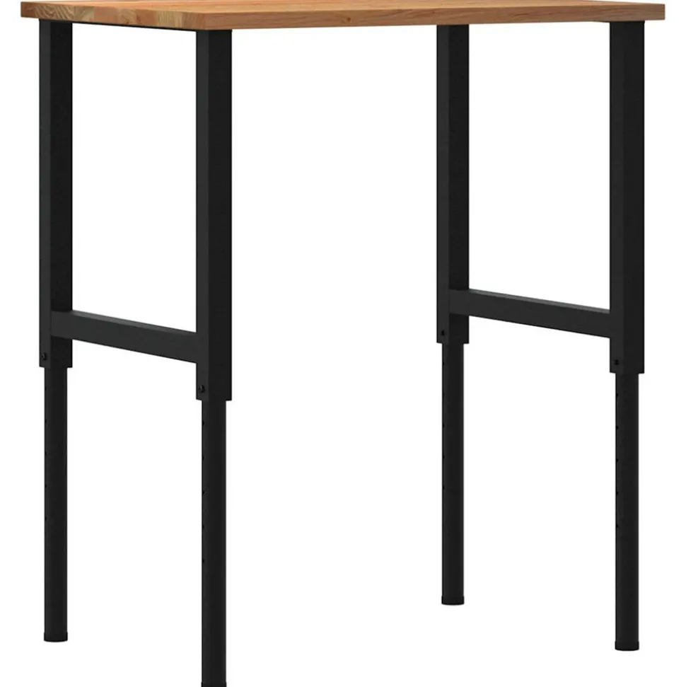 VIDAXL - Établi marron clair 80x60x(71,5-98) cm bois de chêne massif