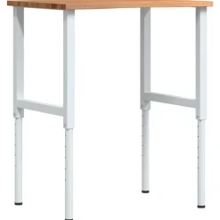 VIDAXL - Établi marron clair 80x60x(71,5-98) cm bois de chêne massif