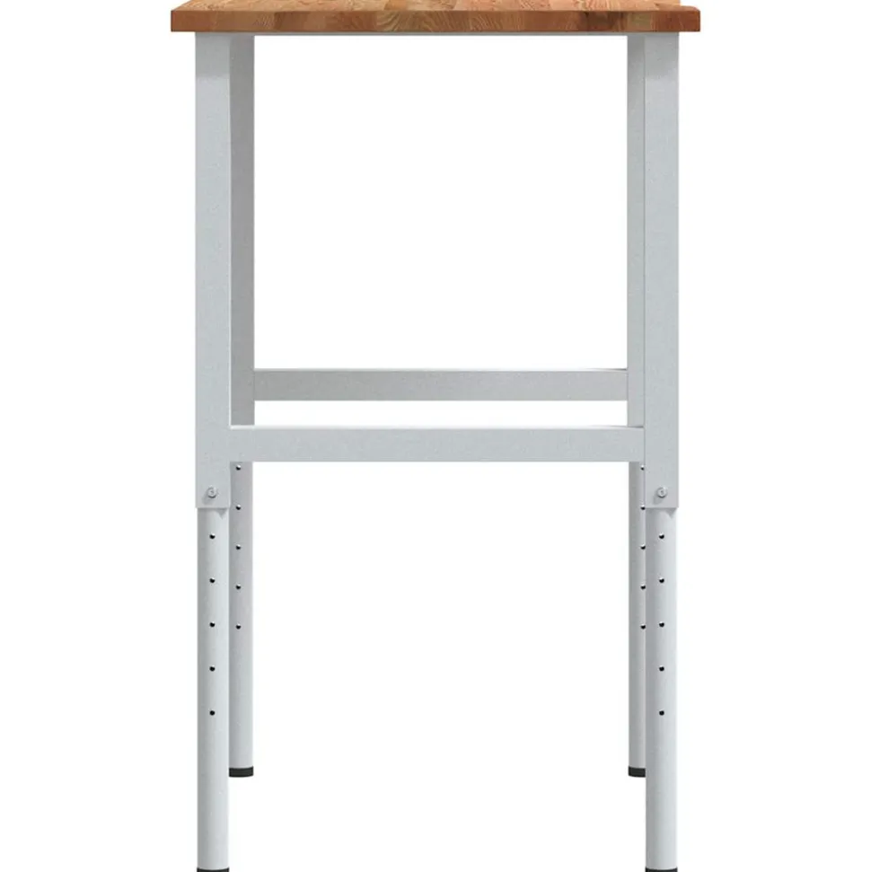 VIDAXL - Établi marron clair 80x60x(71,5-98) cm bois de chêne massif