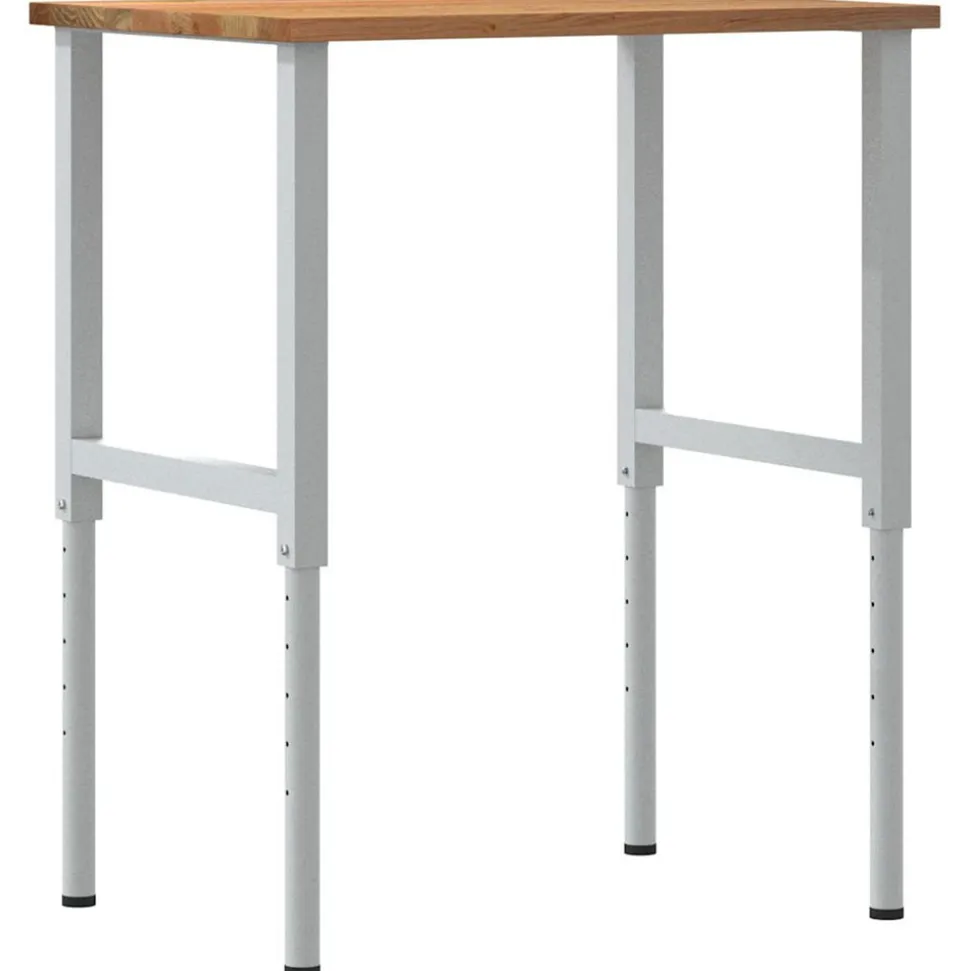 VIDAXL - Établi marron clair 80x60x(71,5-98) cm bois de chêne massif