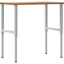 VIDAXL - Établi marron clair 100x60x(71,5-98) cm bois de chêne massif