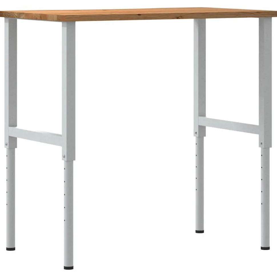 VIDAXL - Établi marron clair 100x60x(71,5-98) cm bois de chêne massif