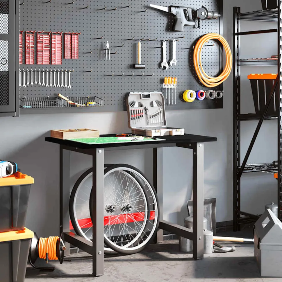 VIDAXL - Établi marron foncé 100x60x81,5 cm bois de chêne massif