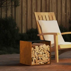 VIDAXL - Étagère à bois 40x40x40 cm acier résistant aux intempéries