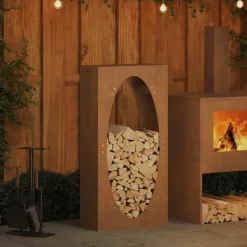 VIDAXL - Étagère à bois 50x23x100 cm acier résistant aux intempéries