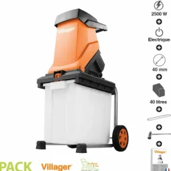 VILLAGER - Broyeur de branches électrique 2500w villager vc 2500