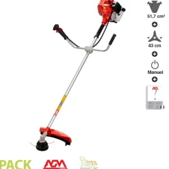 VILLAGER - Débroussailleuse thermique 2 temps 52 cm3 coupe 42cm lame 3 dents harnais villager agm520e