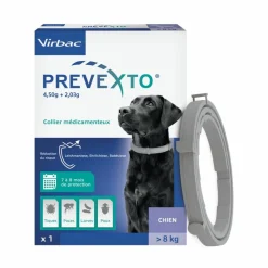 VIRBAC - Prevexto - collier antiparasitaire chien + 8kg 1 unité