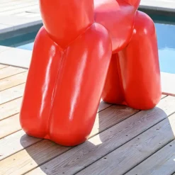 WANDA COLLECTION - Statue chien ballon rouge 100 cm