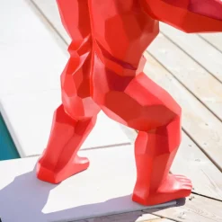 WANDA COLLECTION - Statue origami gorille rouge 80 cm