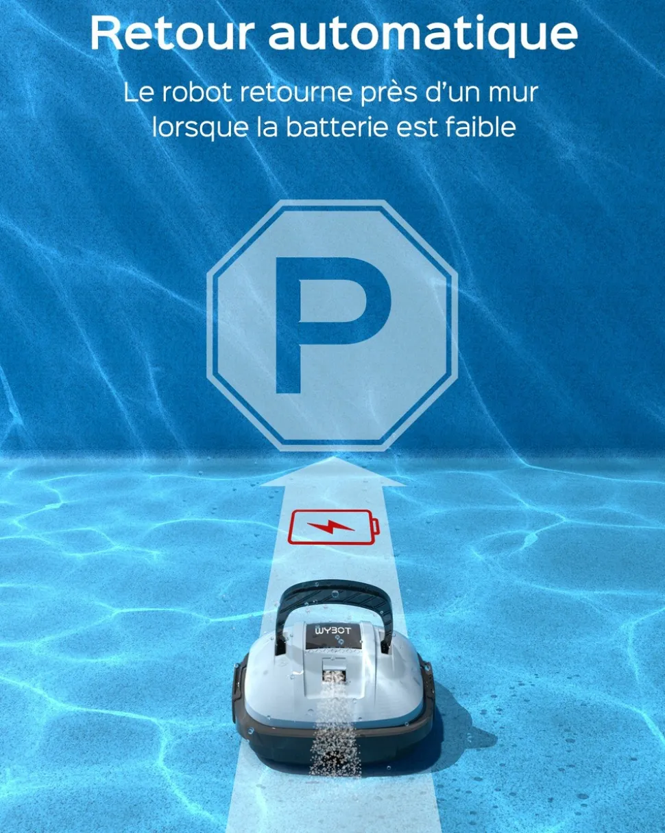 WYBOT - Robot de piscine sans fil osprey 200 max - nettoyage puissant du fond, autonomie 100 min