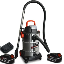 X-PERFORMER - Aspirateur eau et poussière compact brushless sur batterie - xperformer xpvc20libl-30l + 2 bat. 4 ah + double chargeur