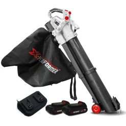X-PERFORMER - Aspirateur souffleur broyeur de feuilles 40v - x-performer xpasbt40li-2b - sac 45l - avec 2 batteries 2ah et double chargeur