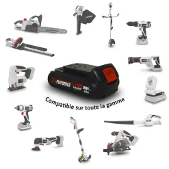 X-PERFORMER - Batterie concept 20v lithium 2 ah compatible uniquement pour la gamme d'outils x-performer