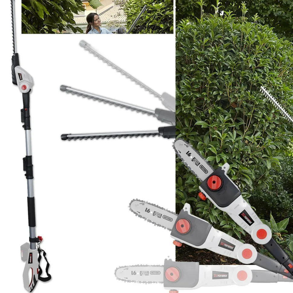X-PERFORMER - Scie à ebrancher taille haies sur perche 20v - xperformer xp2psth20li - portatif - 2 batteries 4ah et chargeur inclus