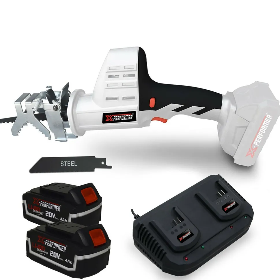 X-PERFORMER - Scie a ebrancher portative 20v coupe bois et metal 2700 t-min xperformer xpcbr20li - 2 batteries 4ah et double chargeur