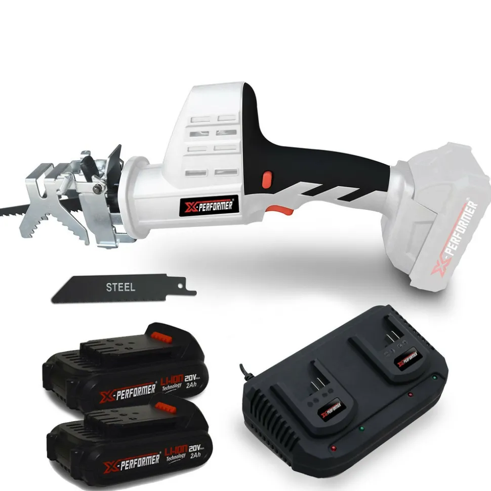 X-PERFORMER - Scie a ebrancher portative 20v coupe bois et metal 2700 t-min xperformer xpcbr20li - 2 batteries 2ah et double chargeur