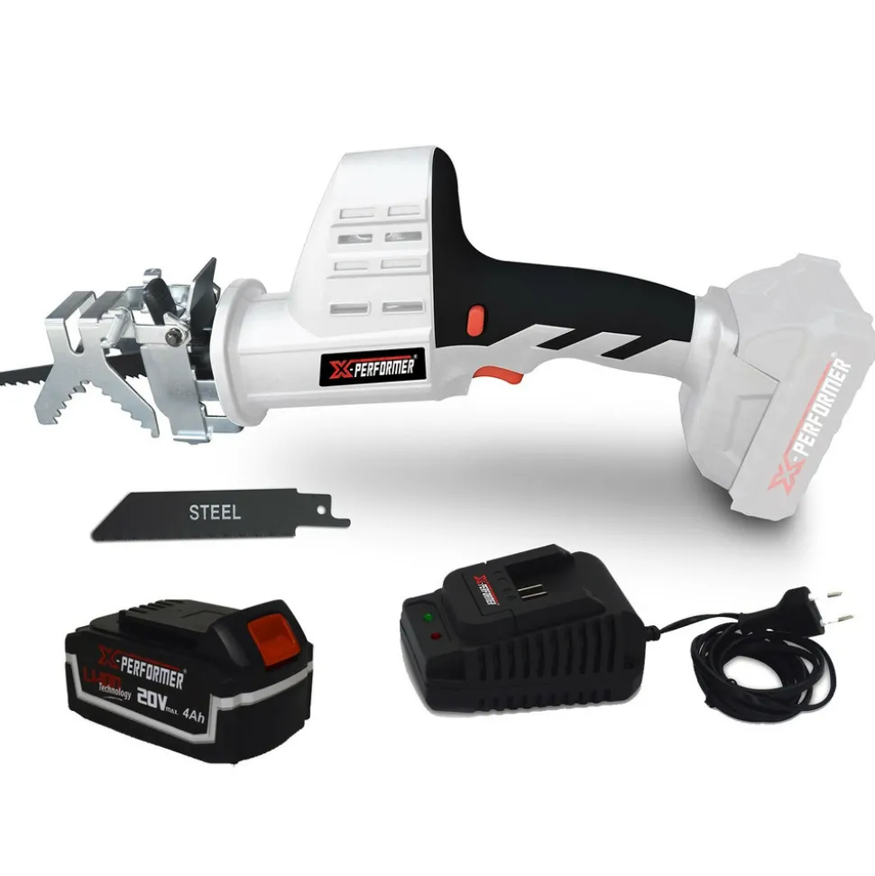 X-PERFORMER - Scie a ebrancher portative 20v - coupe bois et metal -2700 t-min - xperformer xpcbr20li - batterie 4ah et chargeur