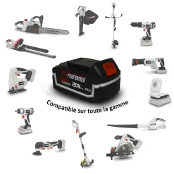 X-PERFORMER - Souffleur rechargeable - x-performer xpse20li - vitesse air max : 200 km-h - batterie 4 ah et chargeur