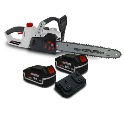 X-PERFORMER - Tronçonneuse 40v (2x20v) x-performer xptro40li-2b - double sécurité - graissage auto + 2 batteries 4ah - double chargeur