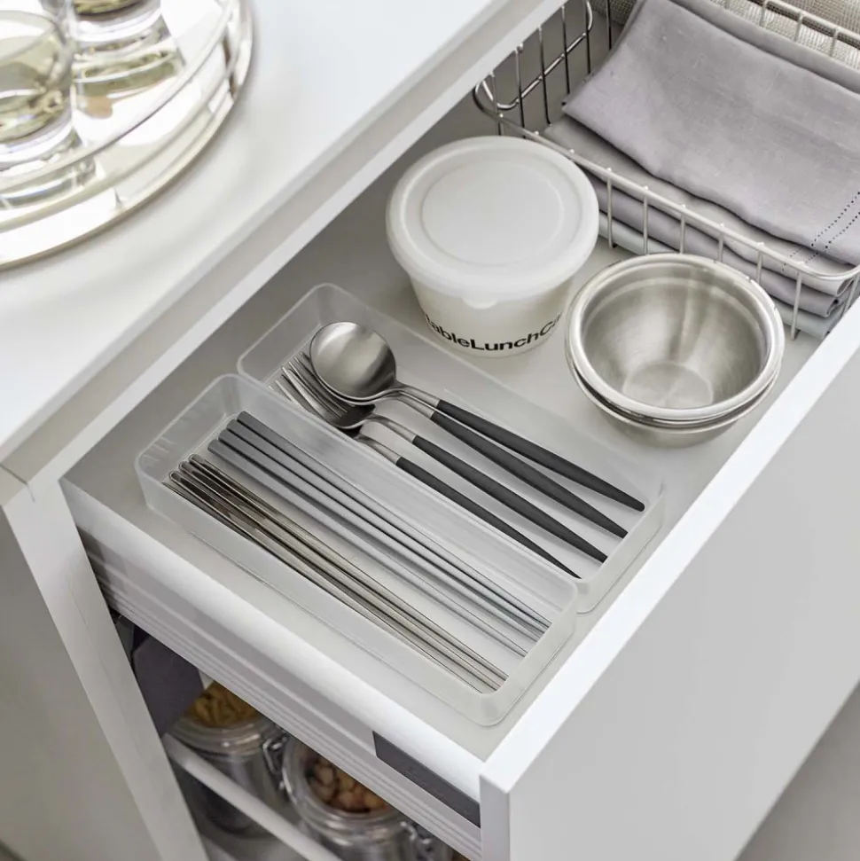 YAMAZAKI - Set de 2 rangements empilables tower 24 x 8 x 3,7 cm