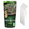 YOUDOIT - Thé vert bio et riz complet genmaicha 100 g + 4 pailles en inox
