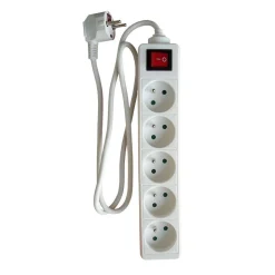 ZENITECH - Multiprise 5x16A blanc et interrupteur pour aquarium : longueur 1m
