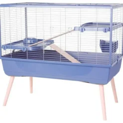 ZOLUX - Cage grillagée lapin et rongeur sur pieds neolife 100 l - zolux bleu