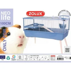 ZOLUX - Cage rongeur surélevée - zolux - néolife - pour cochon d'inde - 99 x 54 x 79 cm - bleu
