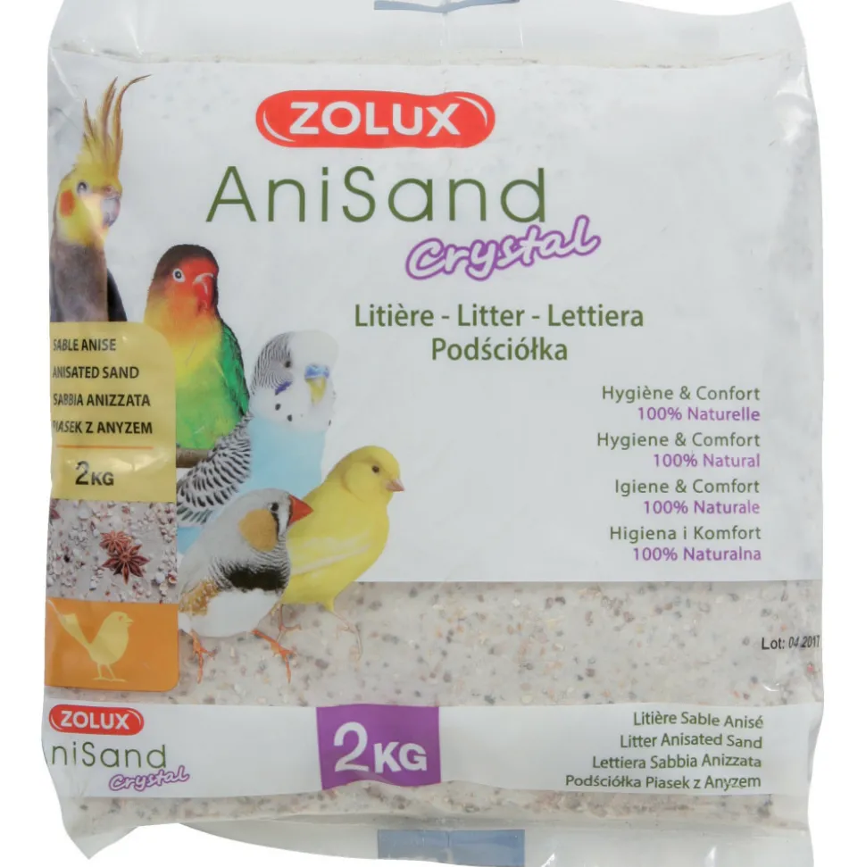 ZOLUX - Sable anisand crystal litière 2 kg pour oiseaux