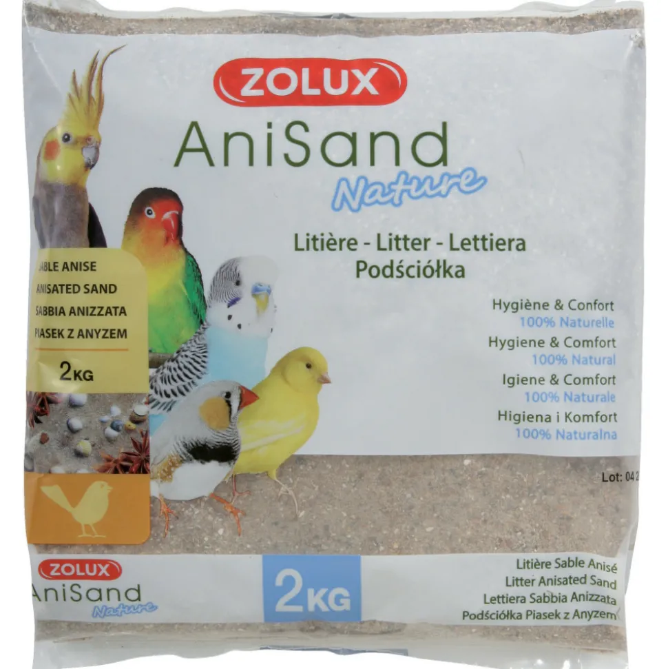 ZOLUX - Sable anisand nature litière 2 kg pour oiseaux