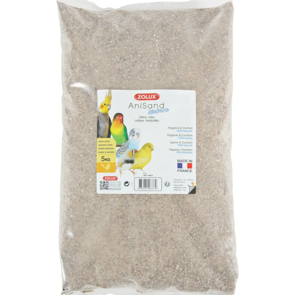 ZOLUX - Sable anisand nature litière 5 kg pour oiseaux