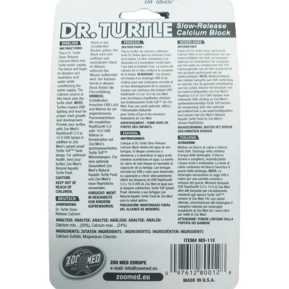 ZOO MED - Bloc de calcium à libération lente dr. Turtle 14g