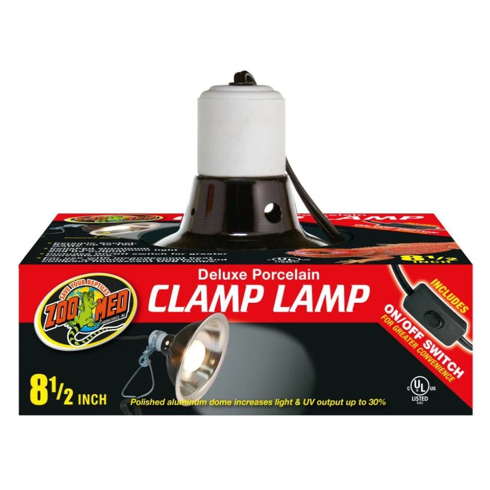 ZOO MED - Support de lampe zoomed deluxe porcelaine clamp lampe 22 cm pour terrarium
