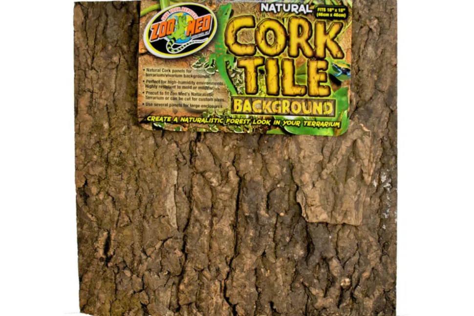 ZOOMED - Fond en liège - natural cork tile background 46 x 46 cm - décor pour terrarium ou paludarium destiné aux reptiles (lézards, ser