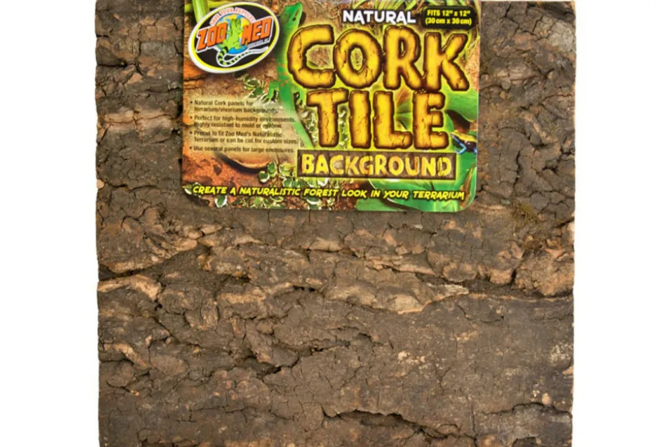 ZOOMED - Fond en liège - natural cork tile background 30 x 30 cm - décor pour terrarium ou paludarium destiné aux reptiles (lézards, serp