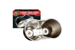 ZOOMED - Support de lampe - combo deep dome large - double support d'ampoule chauffante / uvb pour reptiles (lézards, serpents, tortues)